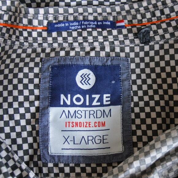 Noise Amsterdam XL White and Black Short Sleeve Button Down Shirt | Size XL - Picture 5 of 6